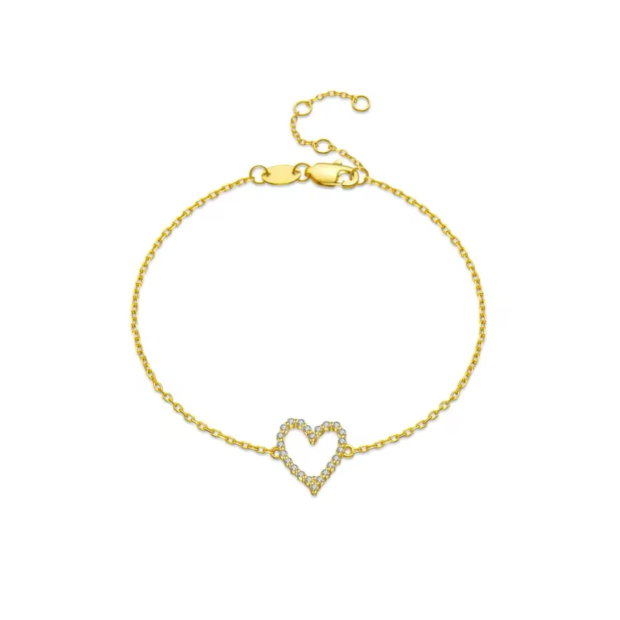 Cz Open Heart Bracelet