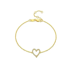 Cz Open Heart Bracelet
