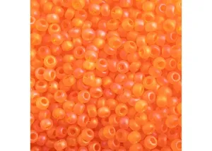 CZECH SEED BEAD APX 22G VIAL 10/0 TRANSPARENT ORANGE MATT AB