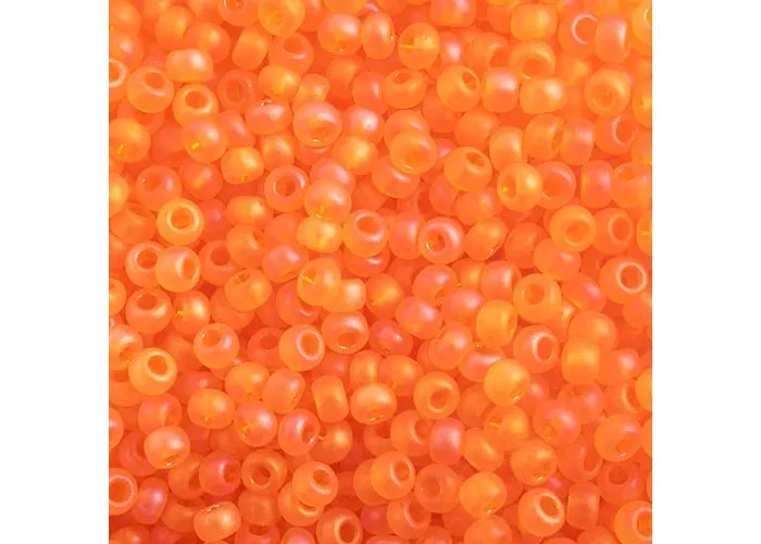 CZECH SEED BEAD APX 22G VIAL 10/0 TRANSPARENT ORANGE MATT AB