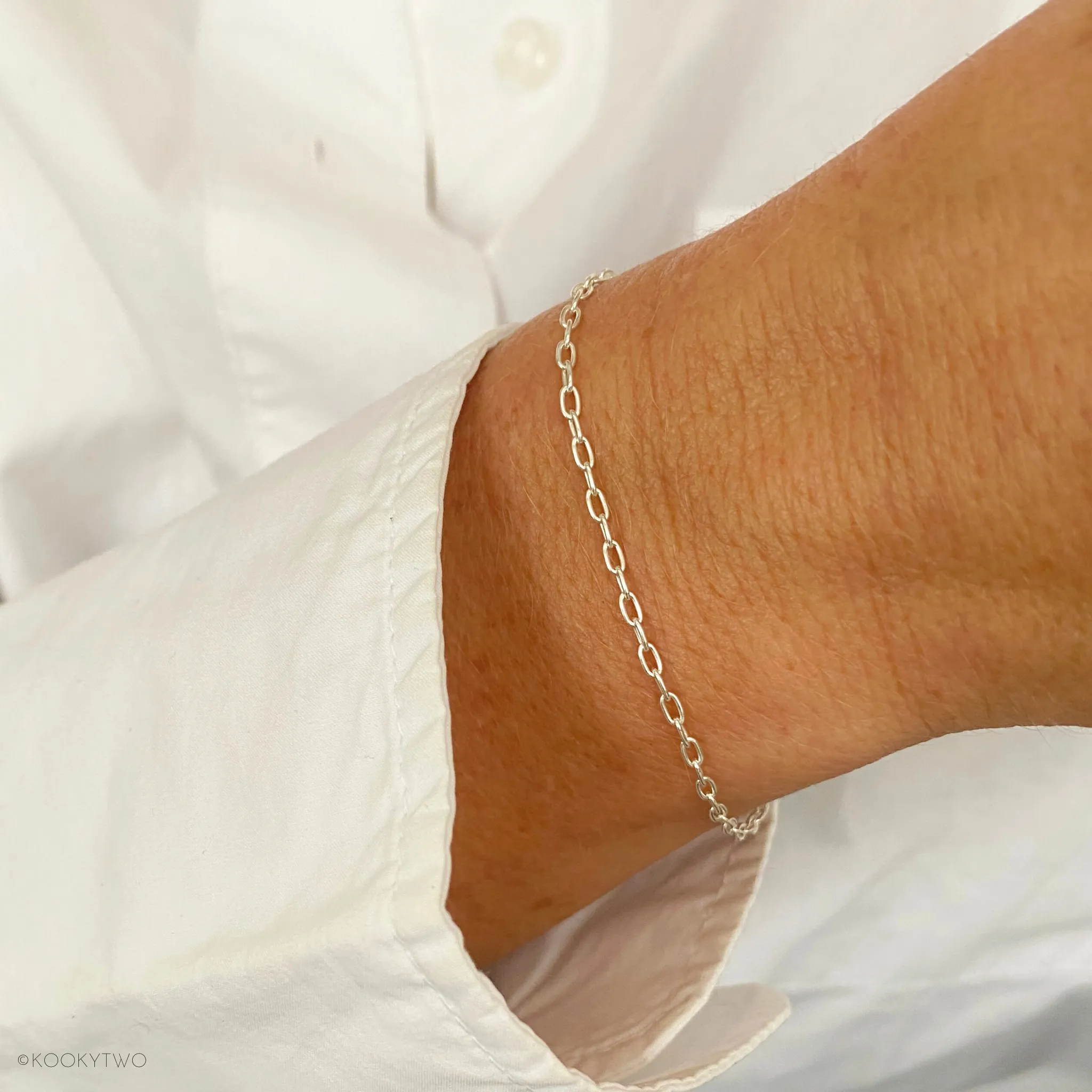 Dainty Silver Chain Bracelet