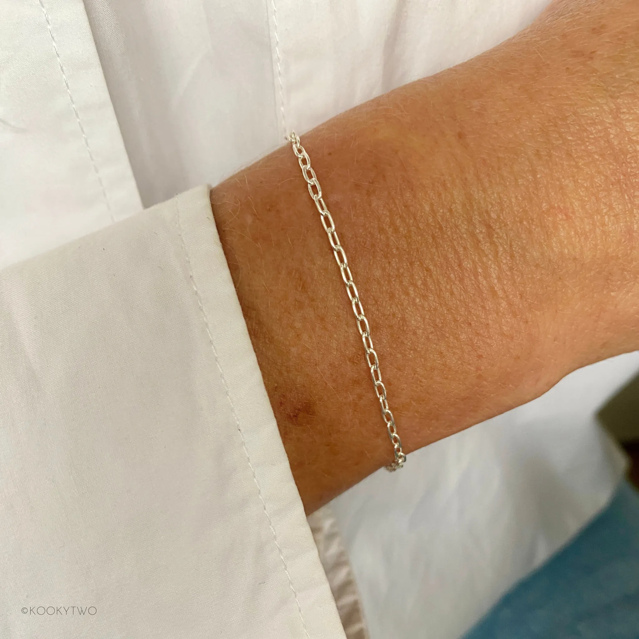Dainty Silver Chain Bracelet