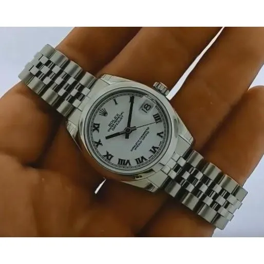 Datejustmid Sizerolex Watch Jubilee Bracelet White Stick Dial Ss