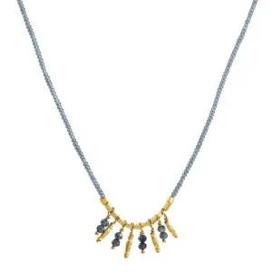 Debbie Fisher - Mystic Sapphire and Gold Bead Necklace