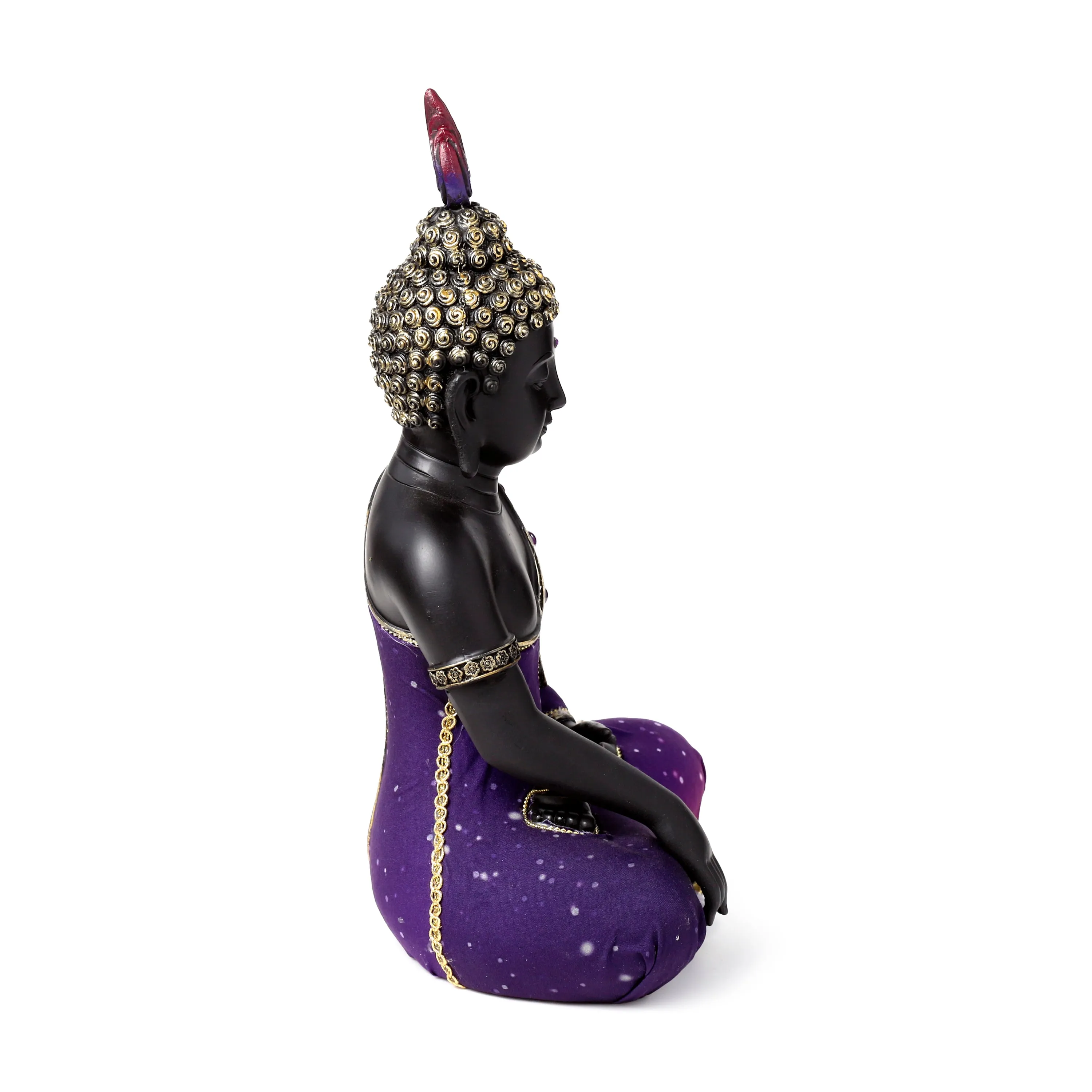 Decorative Thai Buddha Figurine - Purple & Black Dream Meditation