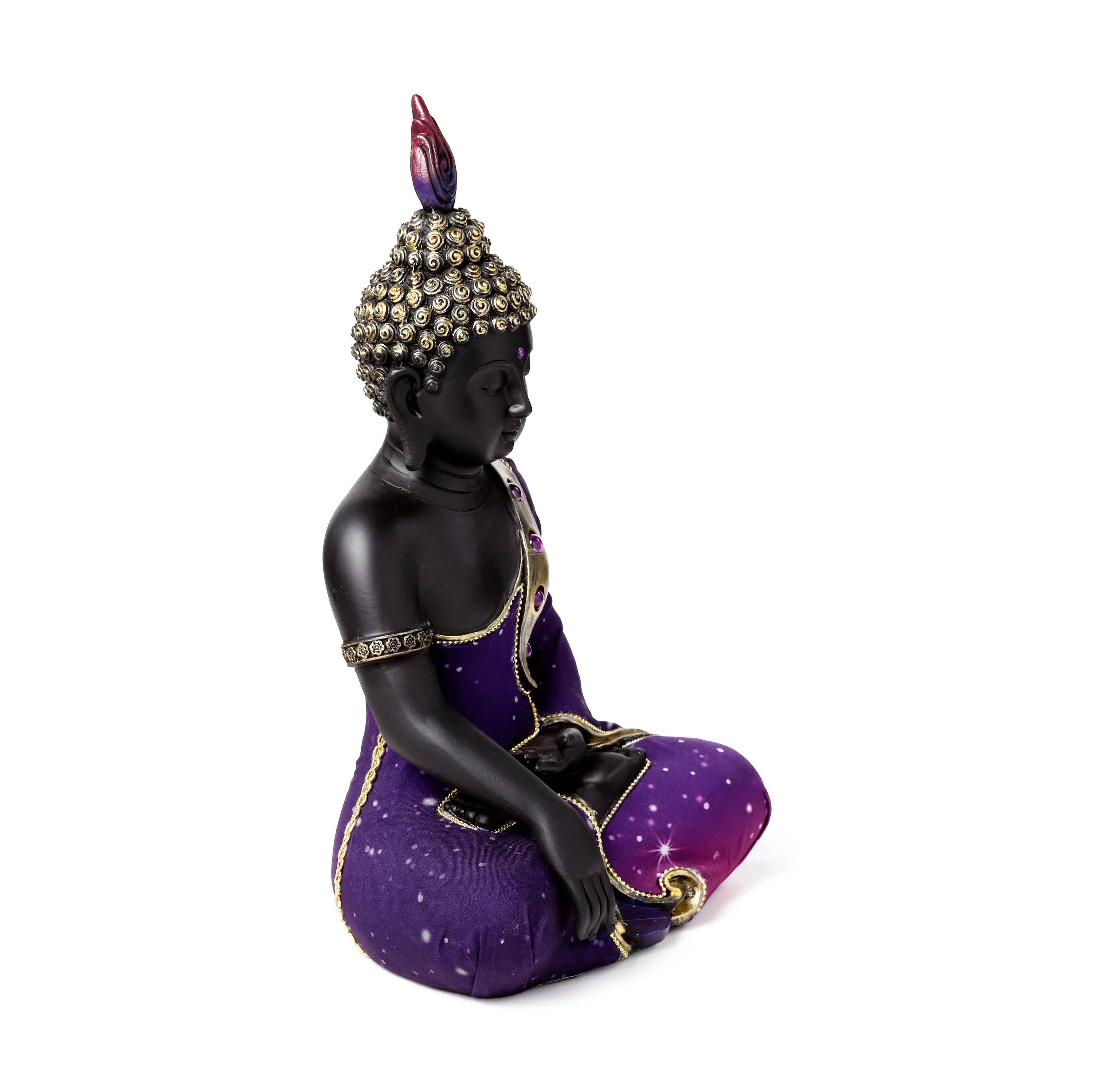 Decorative Thai Buddha Figurine - Purple & Black Dream Meditation