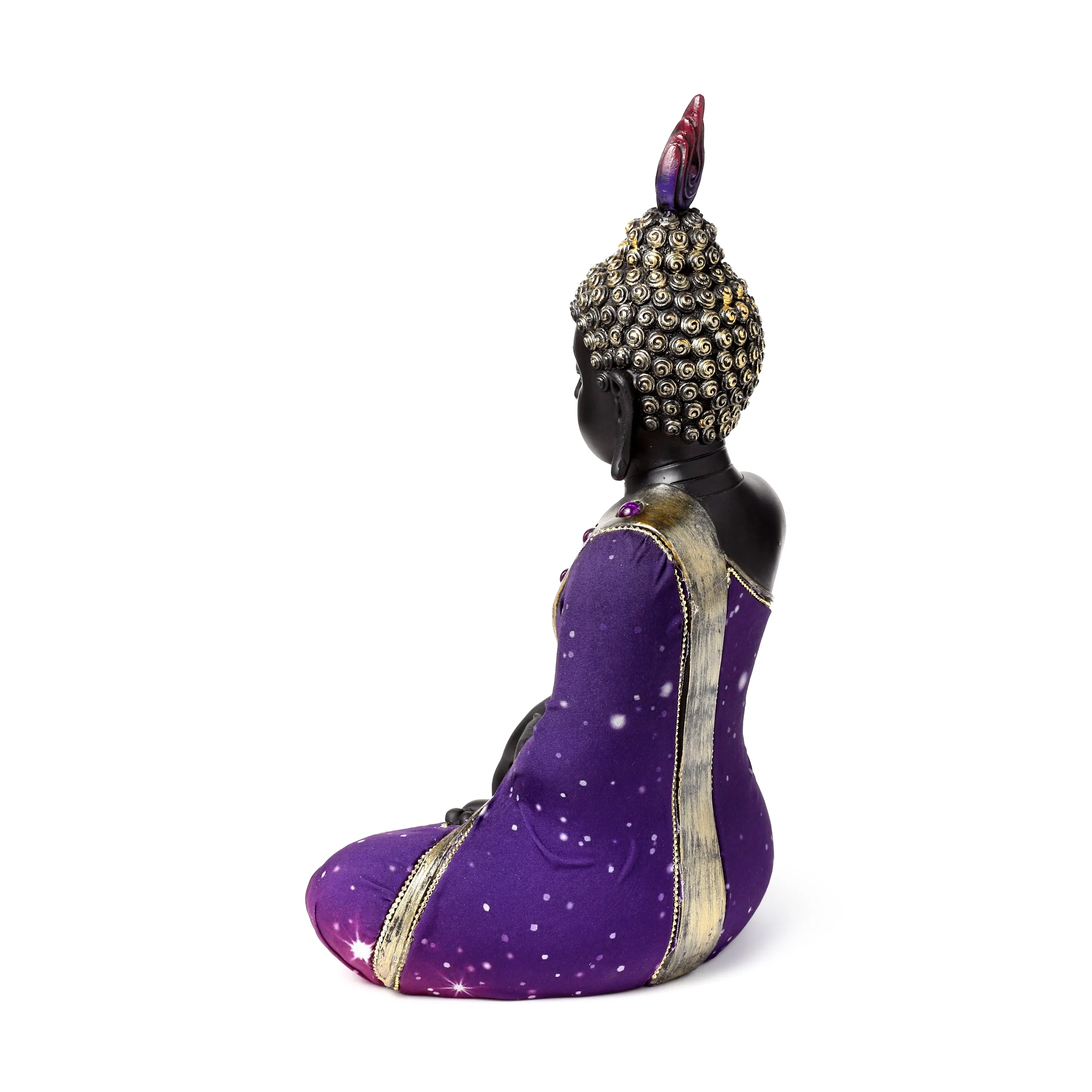 Decorative Thai Buddha Figurine - Purple & Black Dream Meditation