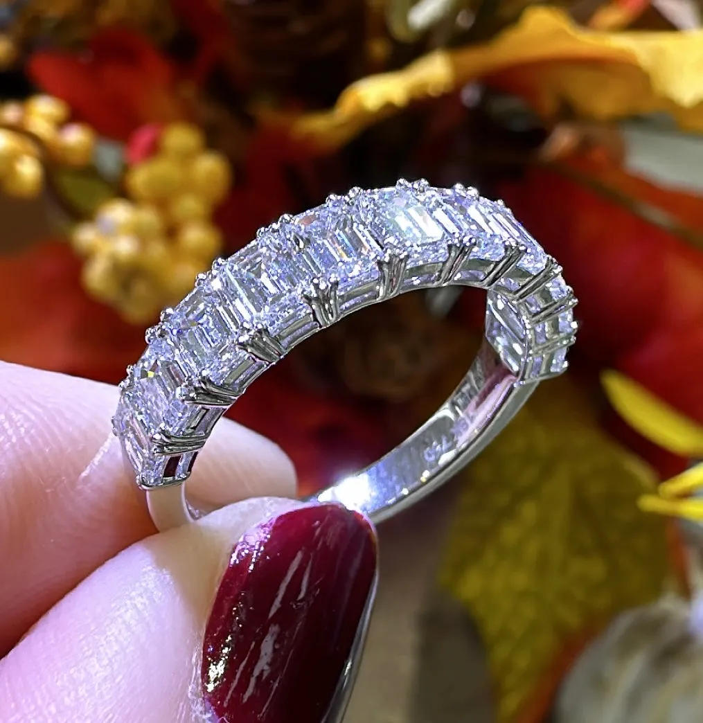 Diamond 2.28ct tw Emerald Cut Halfway Eternity Ring
