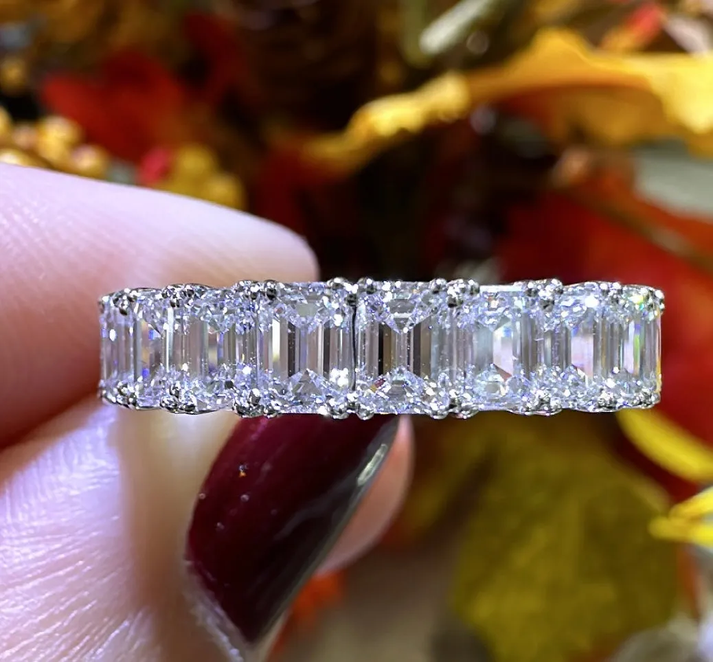 Diamond 2.28ct tw Emerald Cut Halfway Eternity Ring