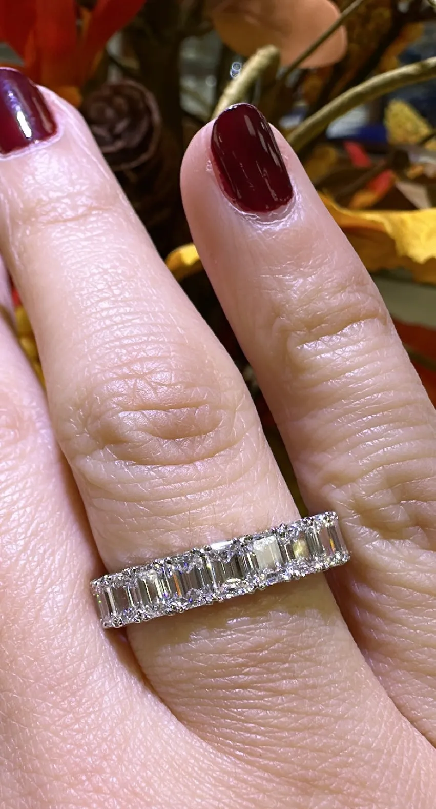 Diamond 2.28ct tw Emerald Cut Halfway Eternity Ring