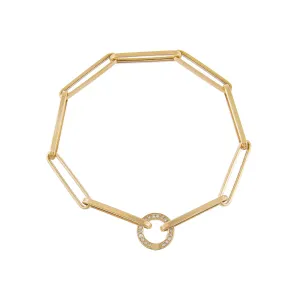 Diamond Clicker Paperclip Bracelet 14K