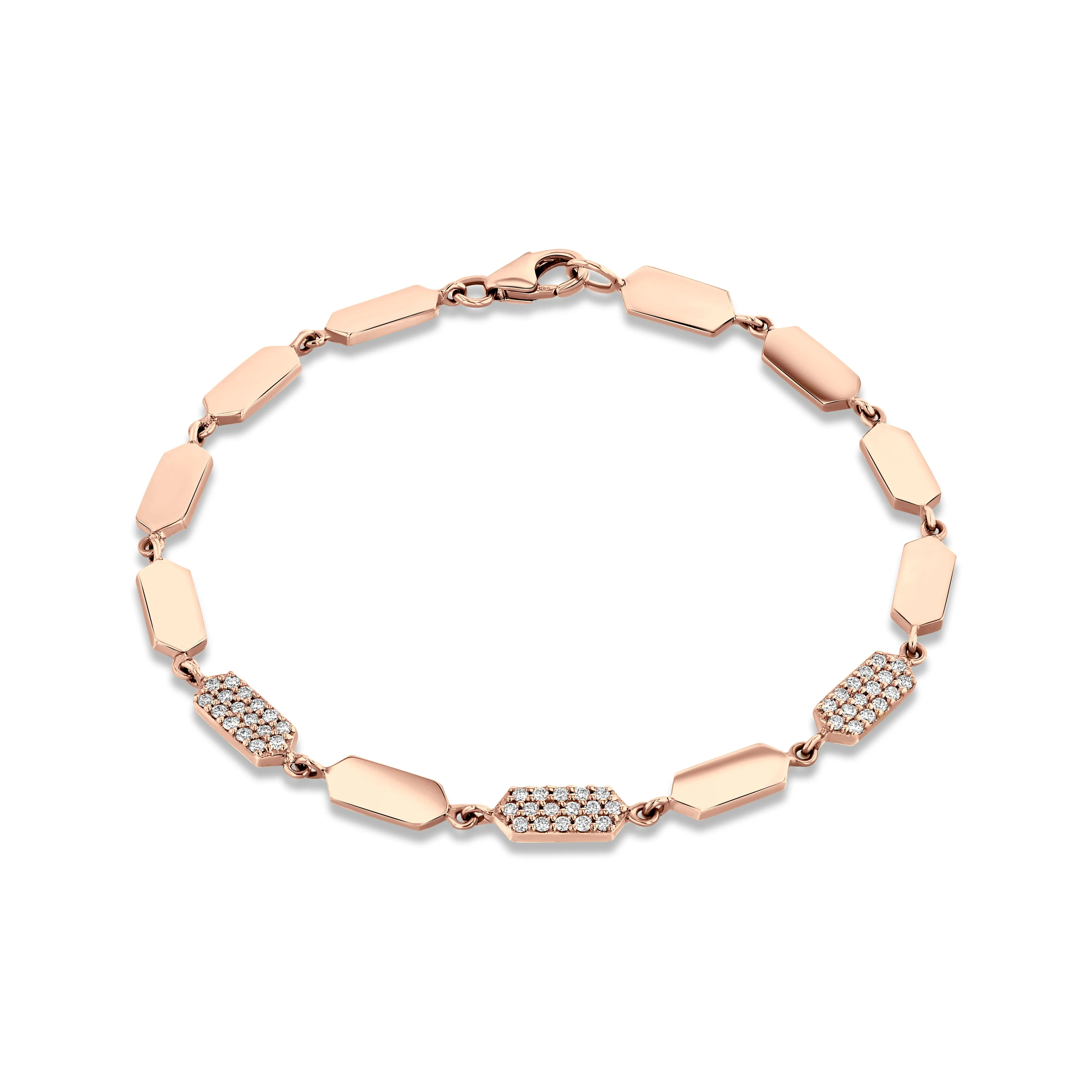Diamond Confetti Bracelet - 3 Station | Rose Gold