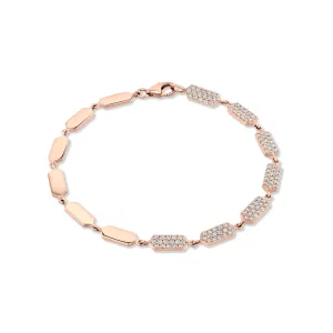 Diamond Confetti Bracelet -  Half Pave | Rose Gold