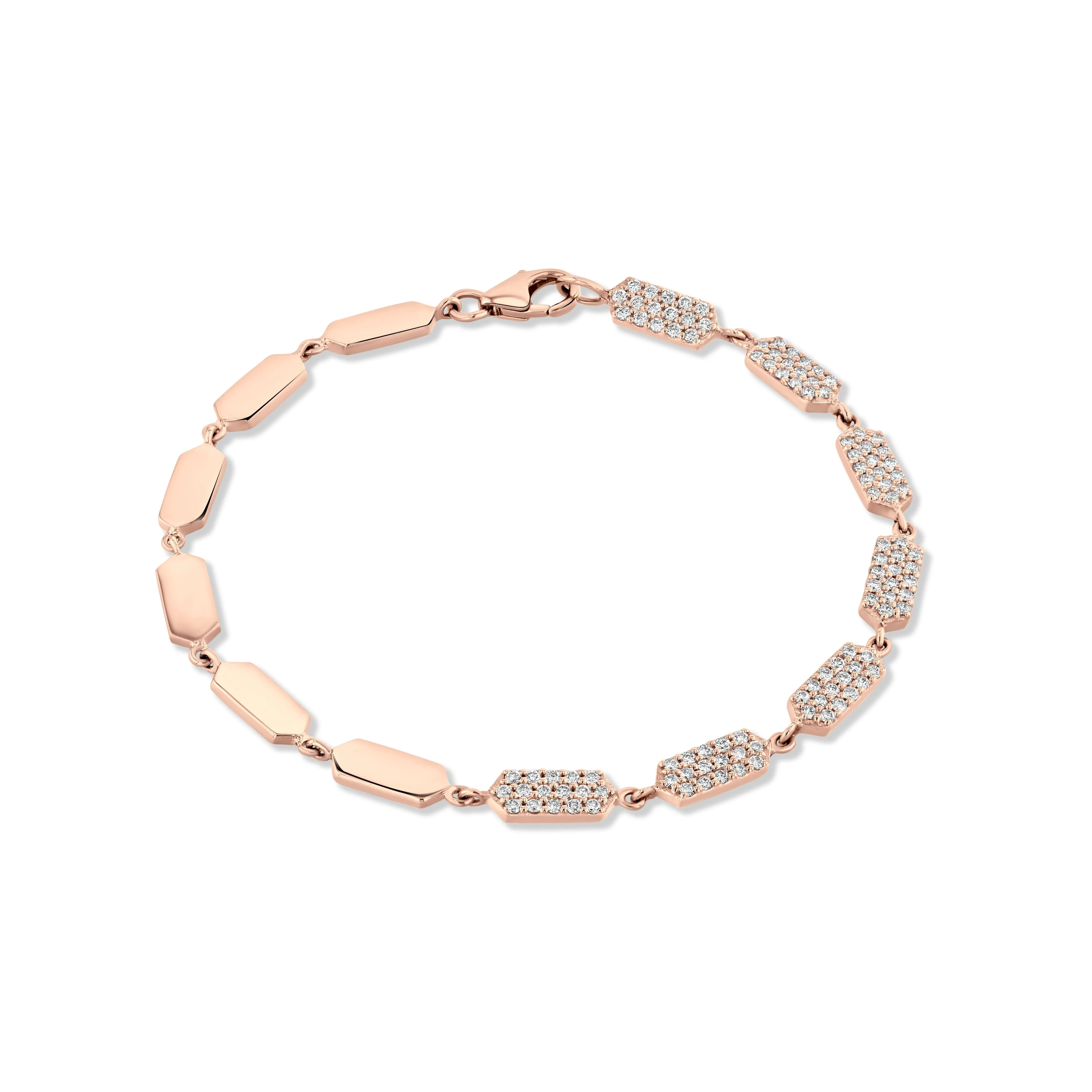 Diamond Confetti Bracelet -  Half Pave | Rose Gold