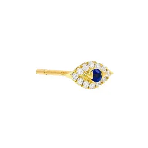 Diamond Evil Eye Stud Earring 14K