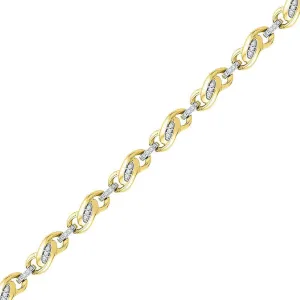 Diamond Fashion Link Bracelet 1/4 CTTW in 10K Yellow Gold