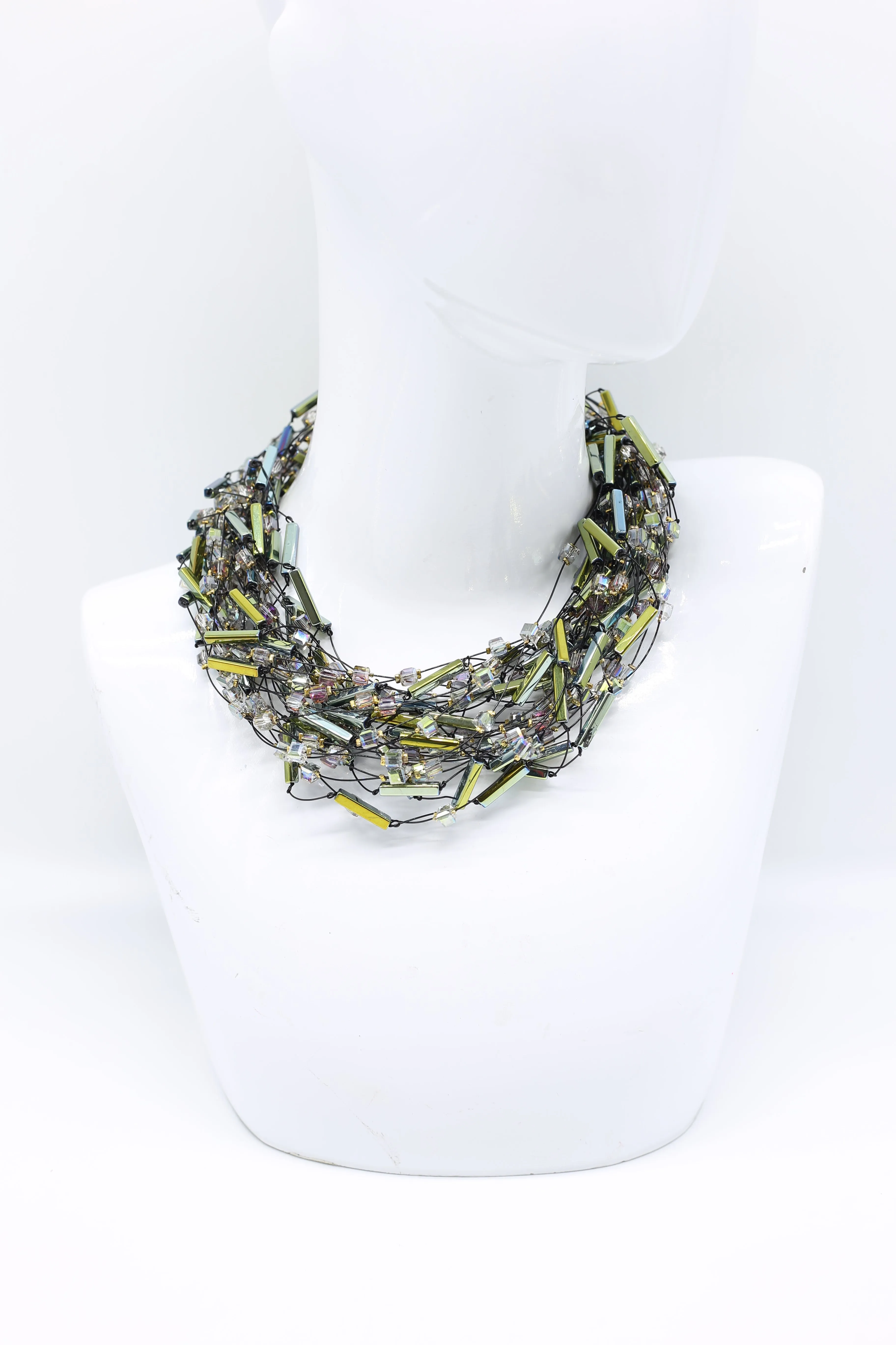 Diana Crystal Tubes & Cubes Necklaces Set