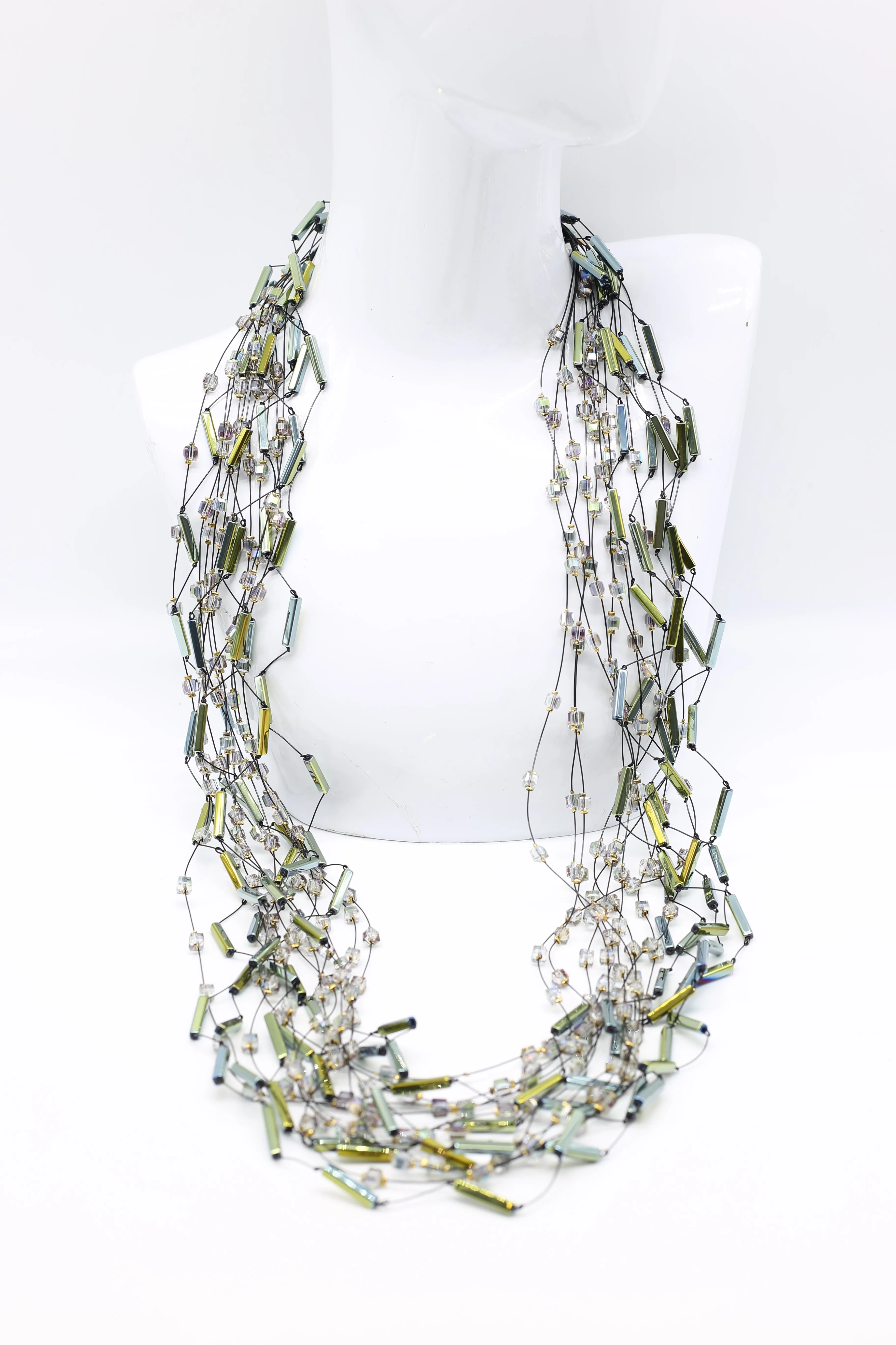 Diana Crystal Tubes & Cubes Necklaces Set