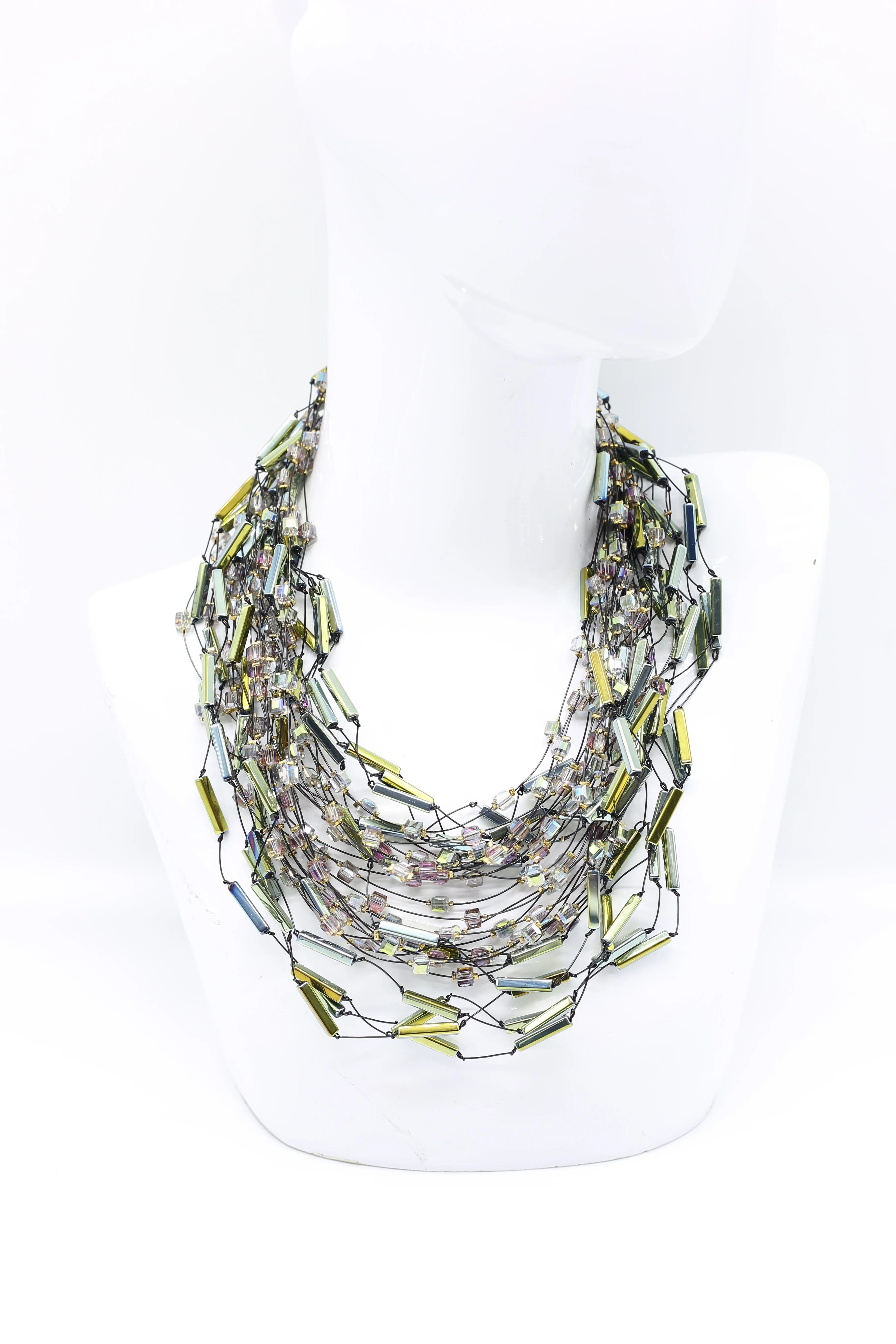 Diana Crystal Tubes & Cubes Necklaces Set