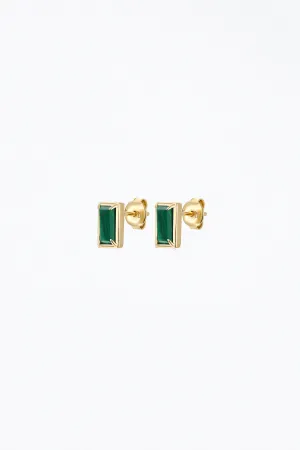 DIANA GEMSTONE STUDS MALACHITE