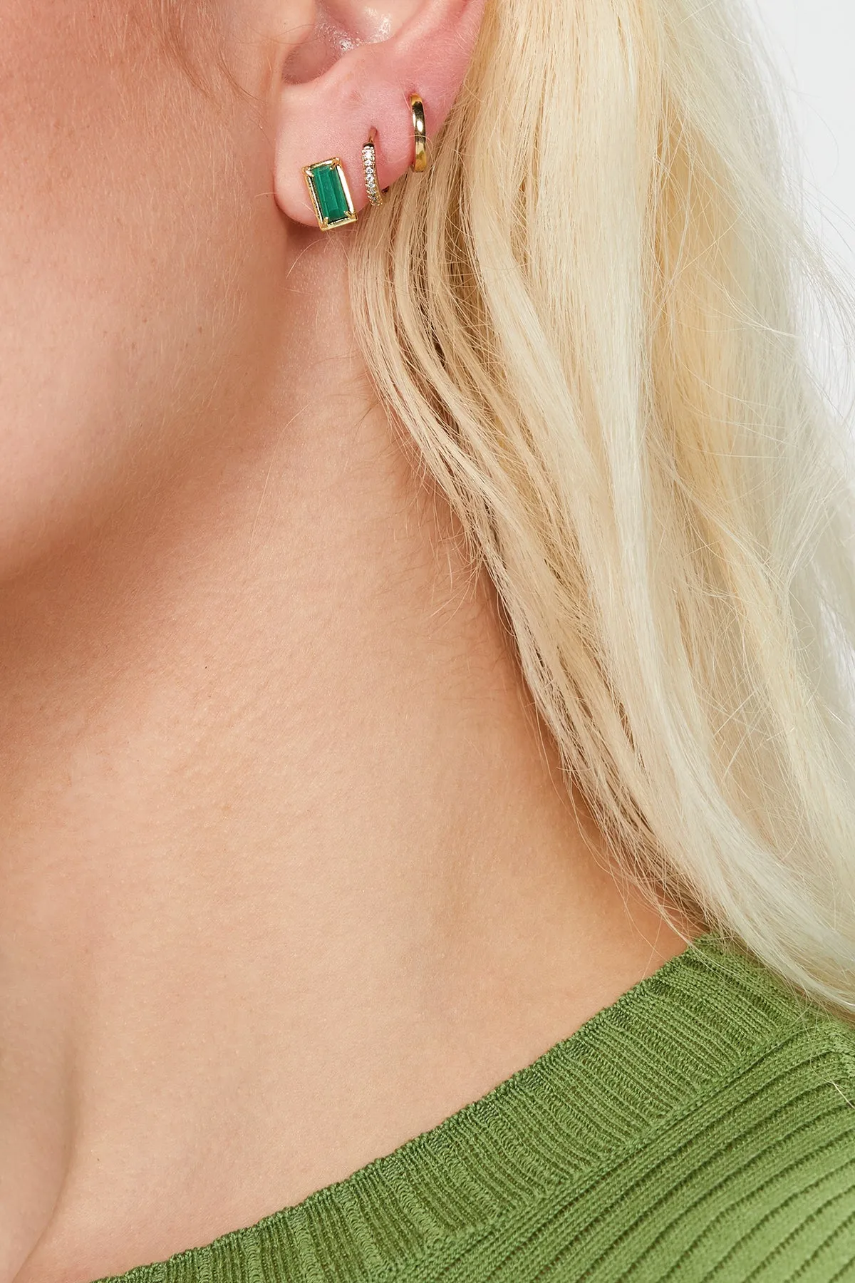 DIANA GEMSTONE STUDS MALACHITE