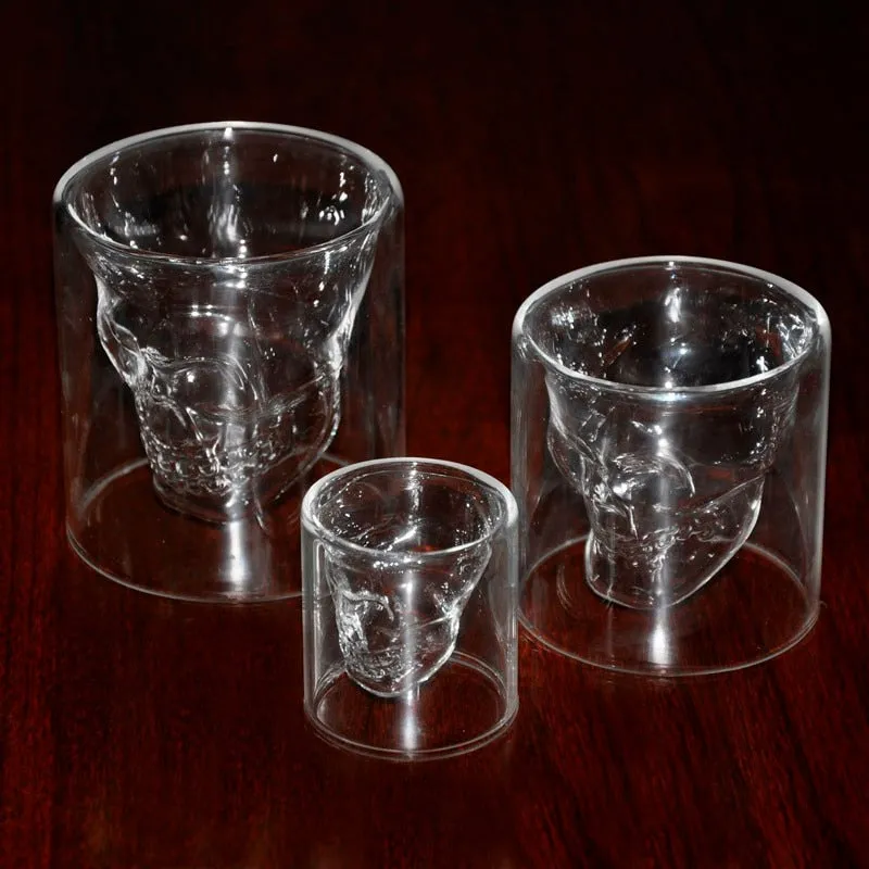 Doomed Skull Head Shot Glass With Skull Bottle