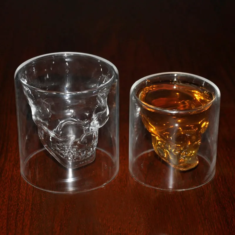 Doomed Skull Head Shot Glass With Skull Bottle