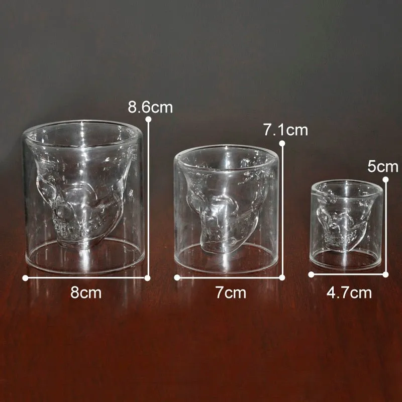 Doomed Skull Head Shot Glass With Skull Bottle