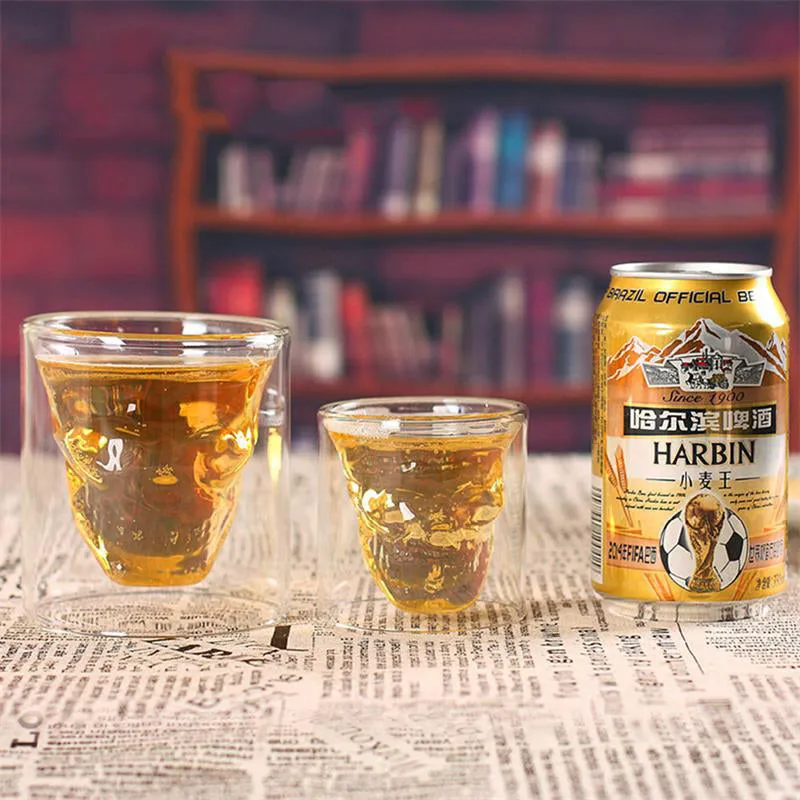 Doomed Skull Head Shot Glass With Skull Bottle