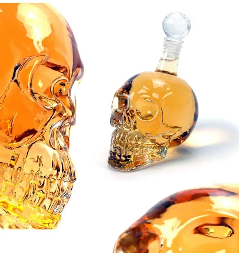 Doomed Skull Head Shot Glass With Skull Bottle