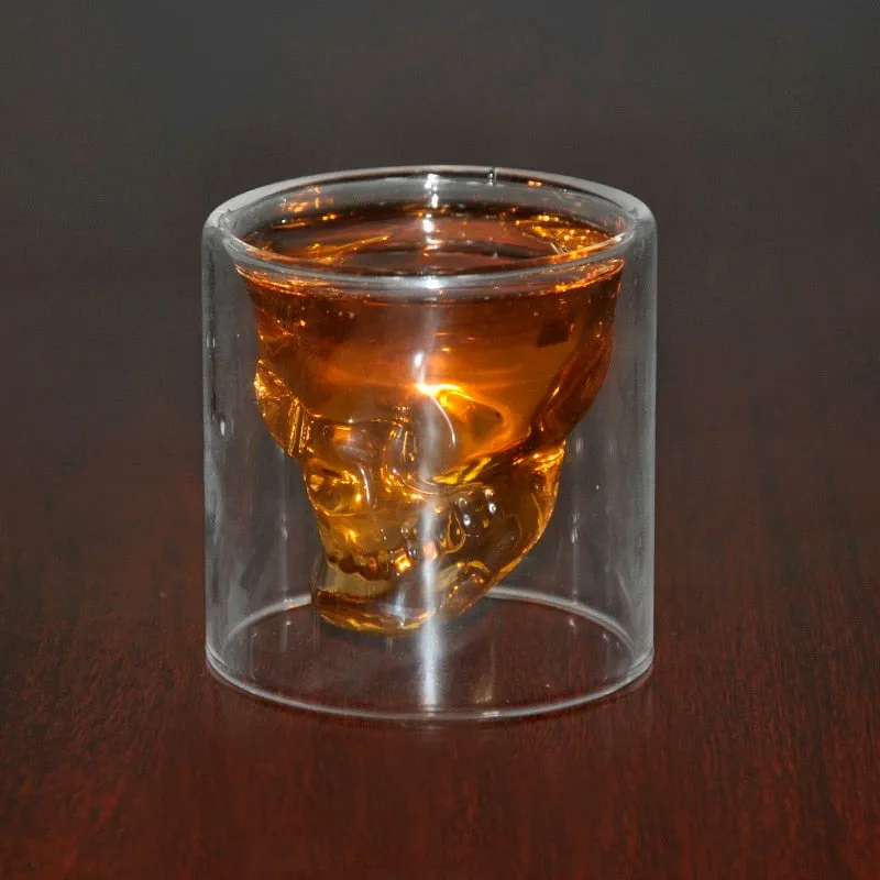 Doomed Skull Head Shot Glass With Skull Bottle