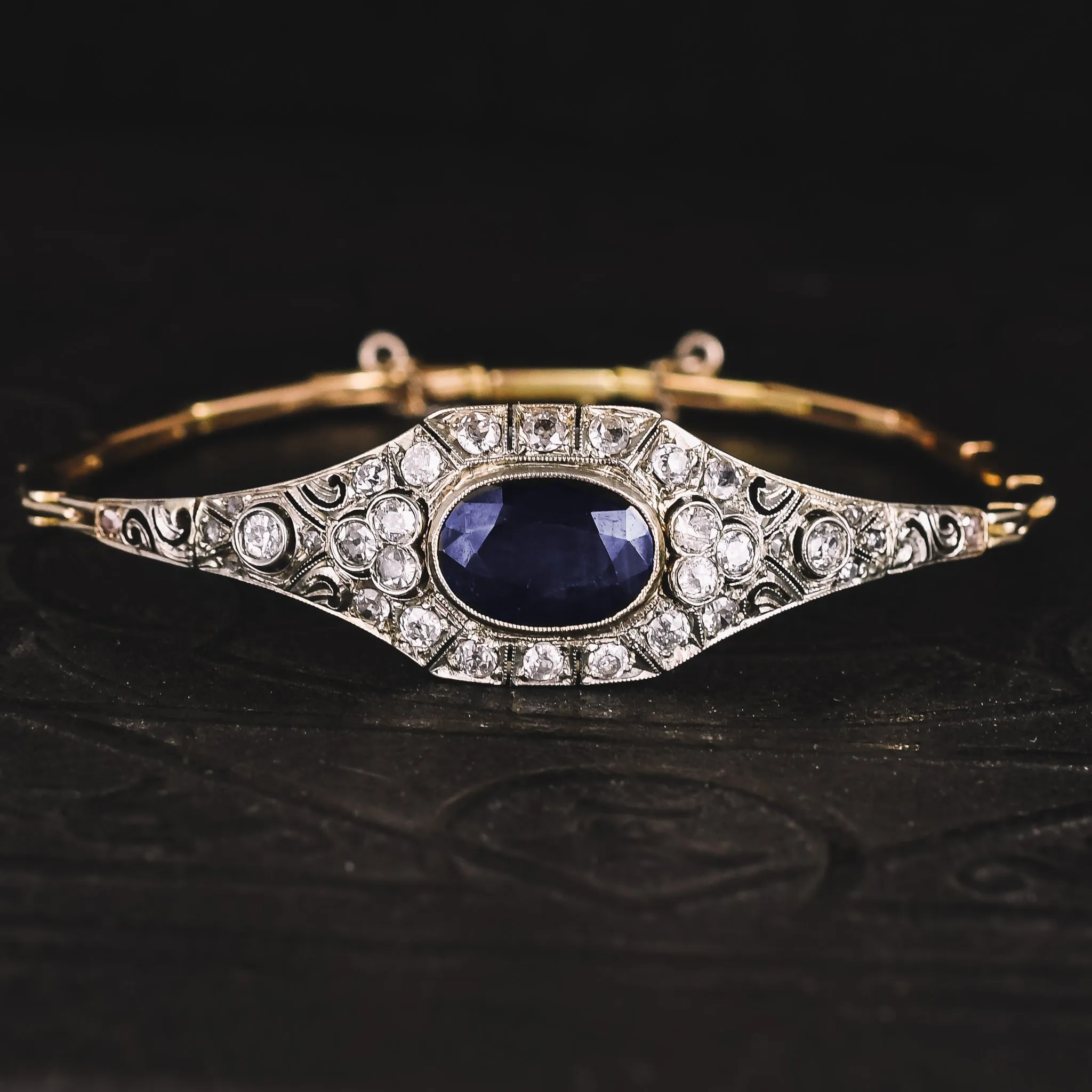 Edwardian Sapphire & Diamond Openwork Bracelet