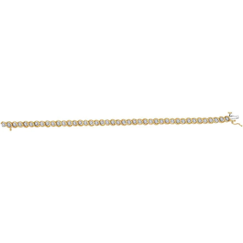 Elegant 10K Yellow Gold Diamond Tennis Bracelet 1/2 CTTW
