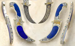 Elegant engraved/encrusted lapis Kirpan