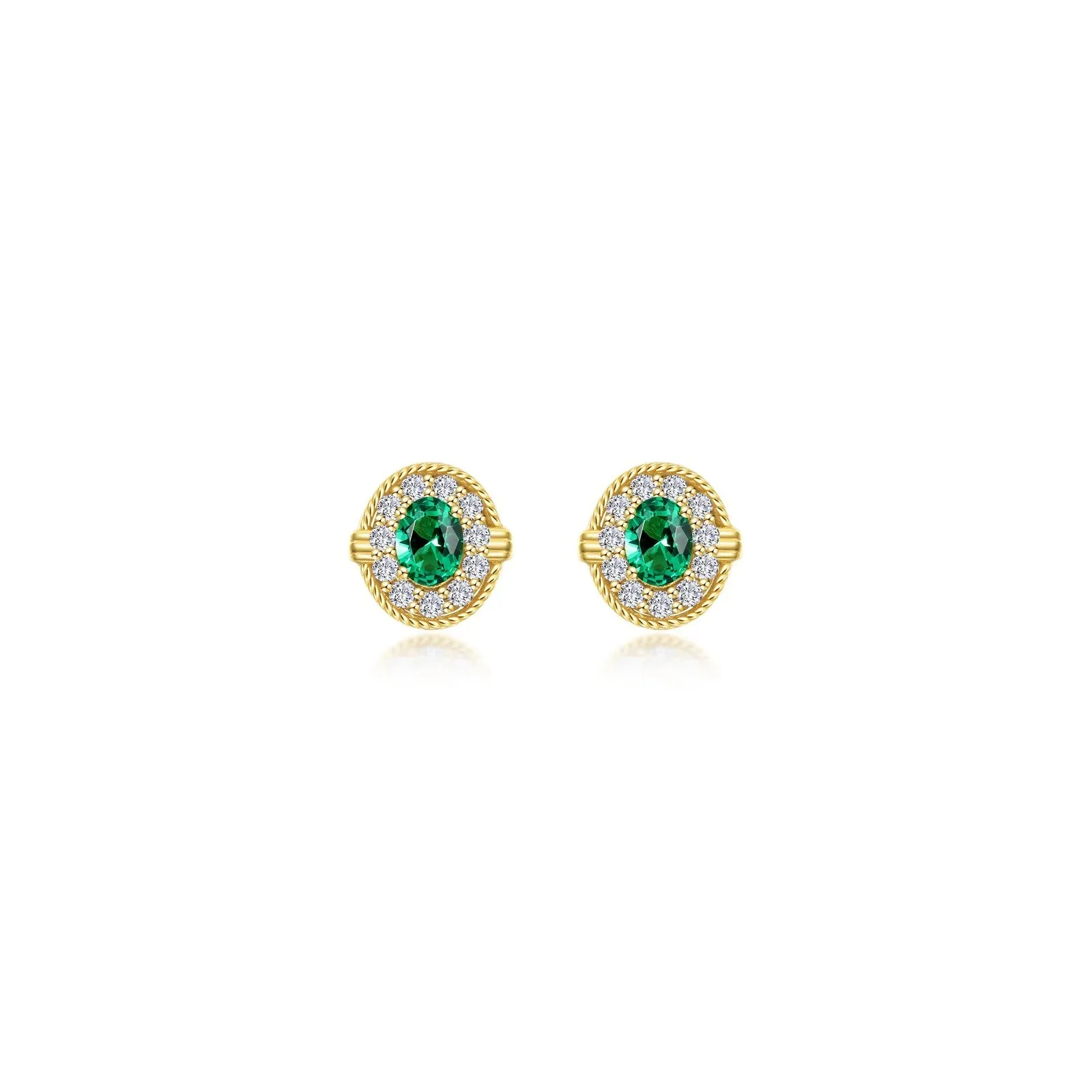 Elegant Oval Emerald Green Earrings