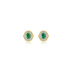 Elegant Oval Emerald Green Earrings