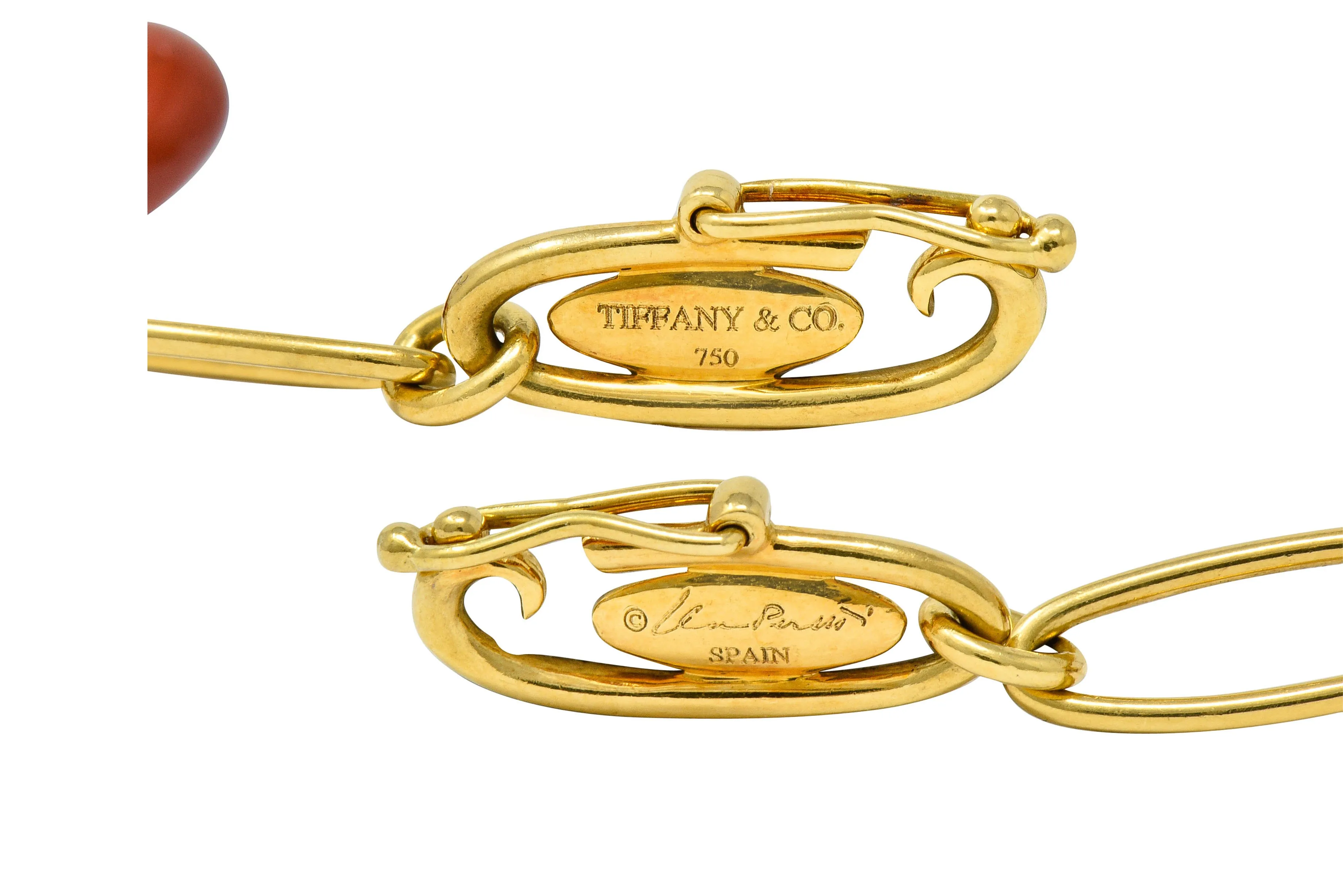Elsa Peretti Tiffany & Co. 18 Karat Gold Five Charm Jade Lapis Crystal Icon Bracelet