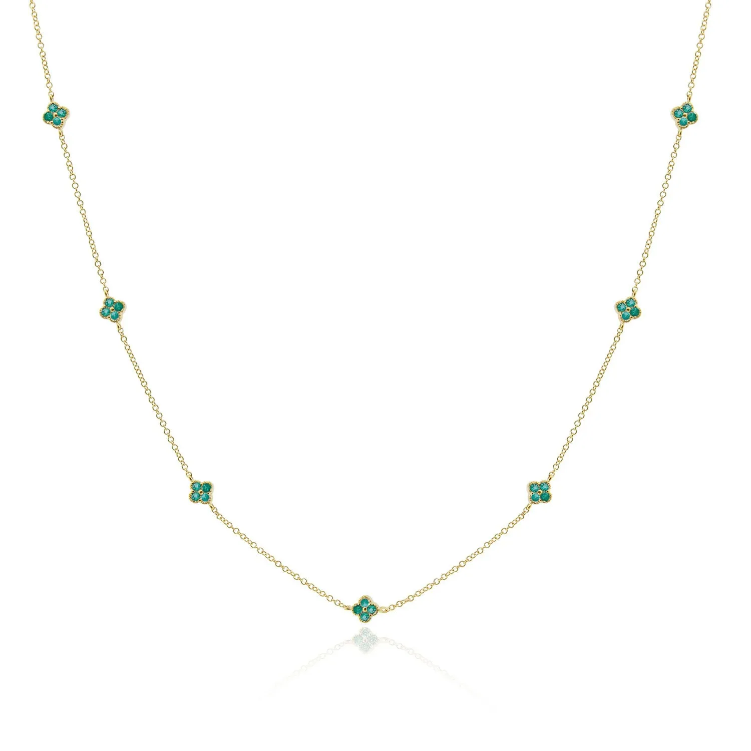 Emerald Clover Station Necklace