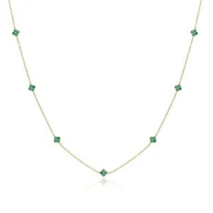 Emerald Clover Station Necklace