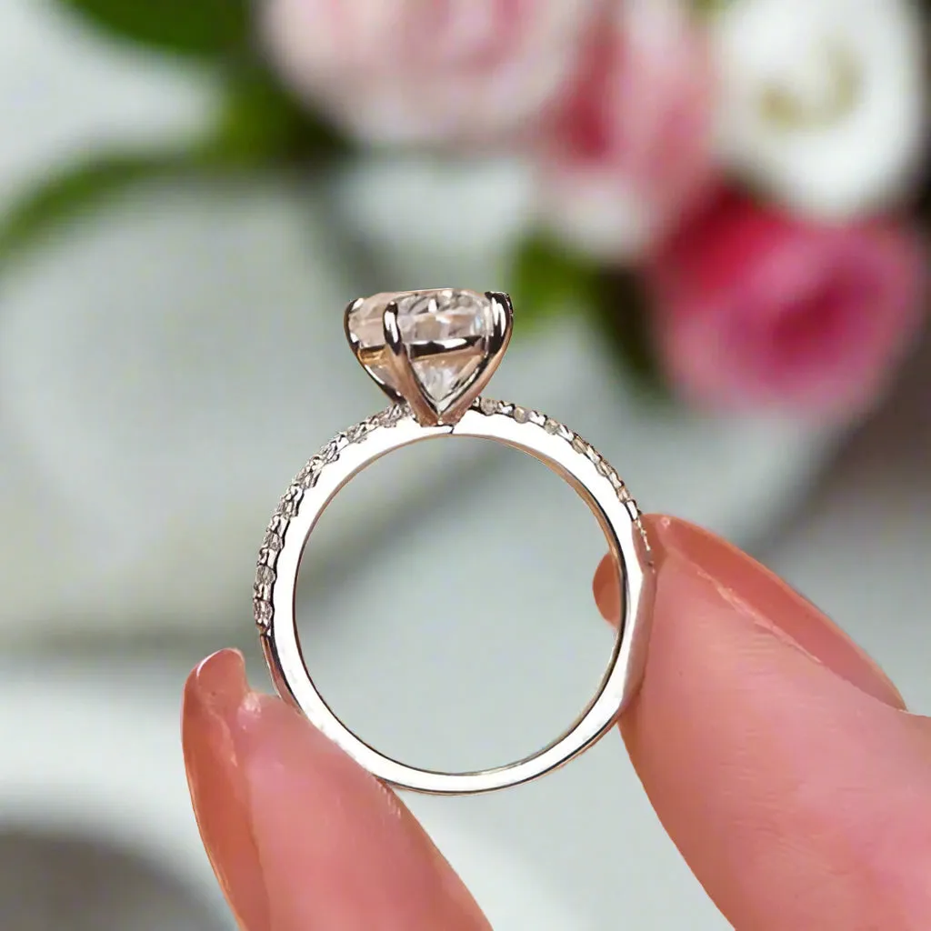 Emerald-cut Diamond Half-eternity Engagement Ring