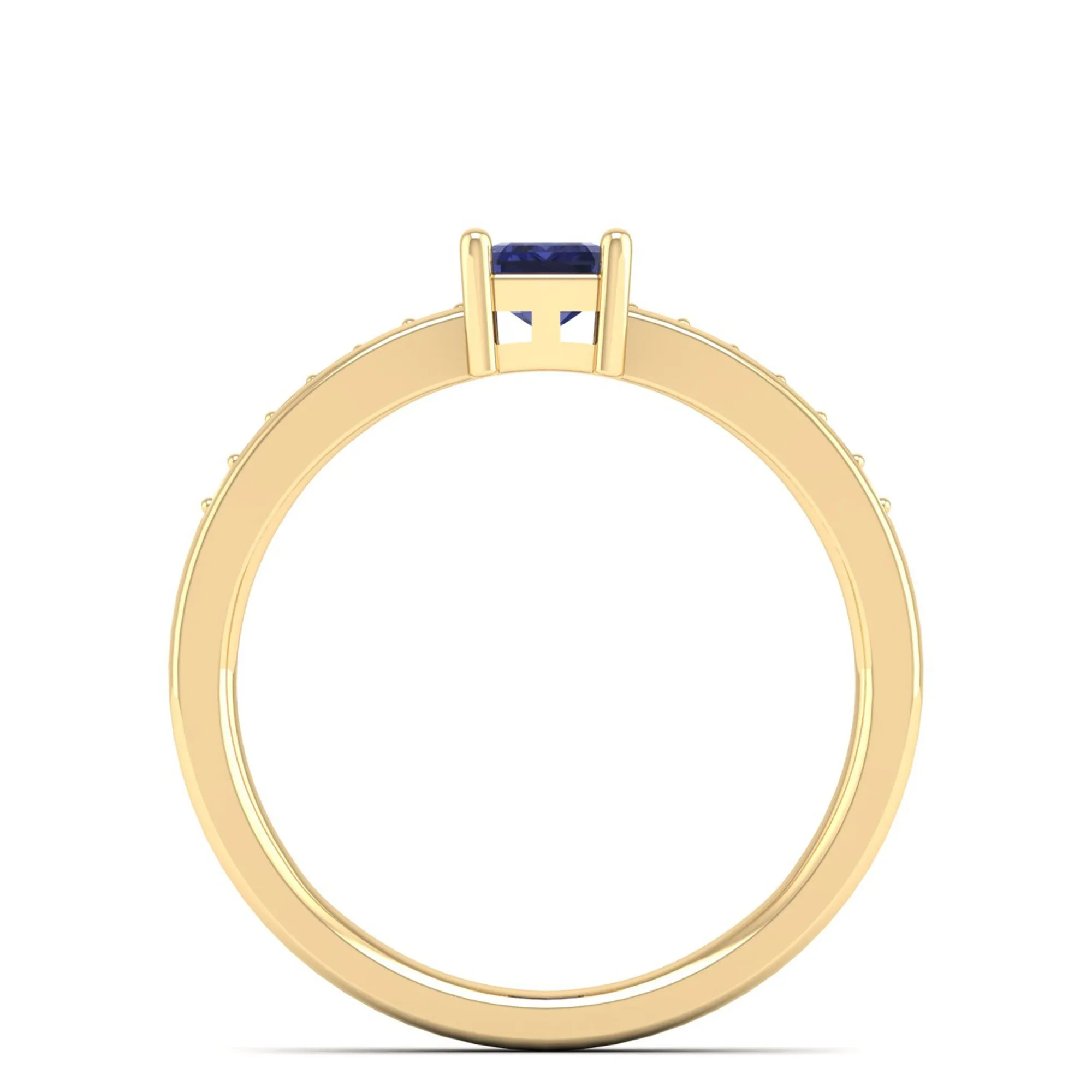 Emerald Cut Tanzanite and Diamond Ring