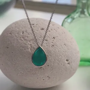 Emerald Drop - 14k White Gold