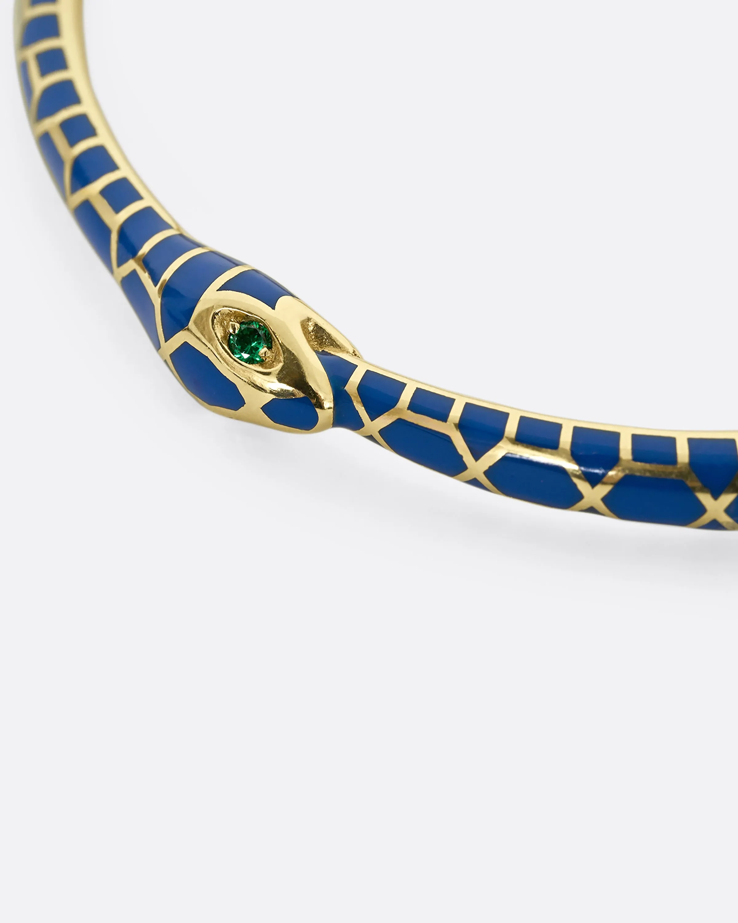 Emerald Eyed Ouroboros Enamel Bracelet