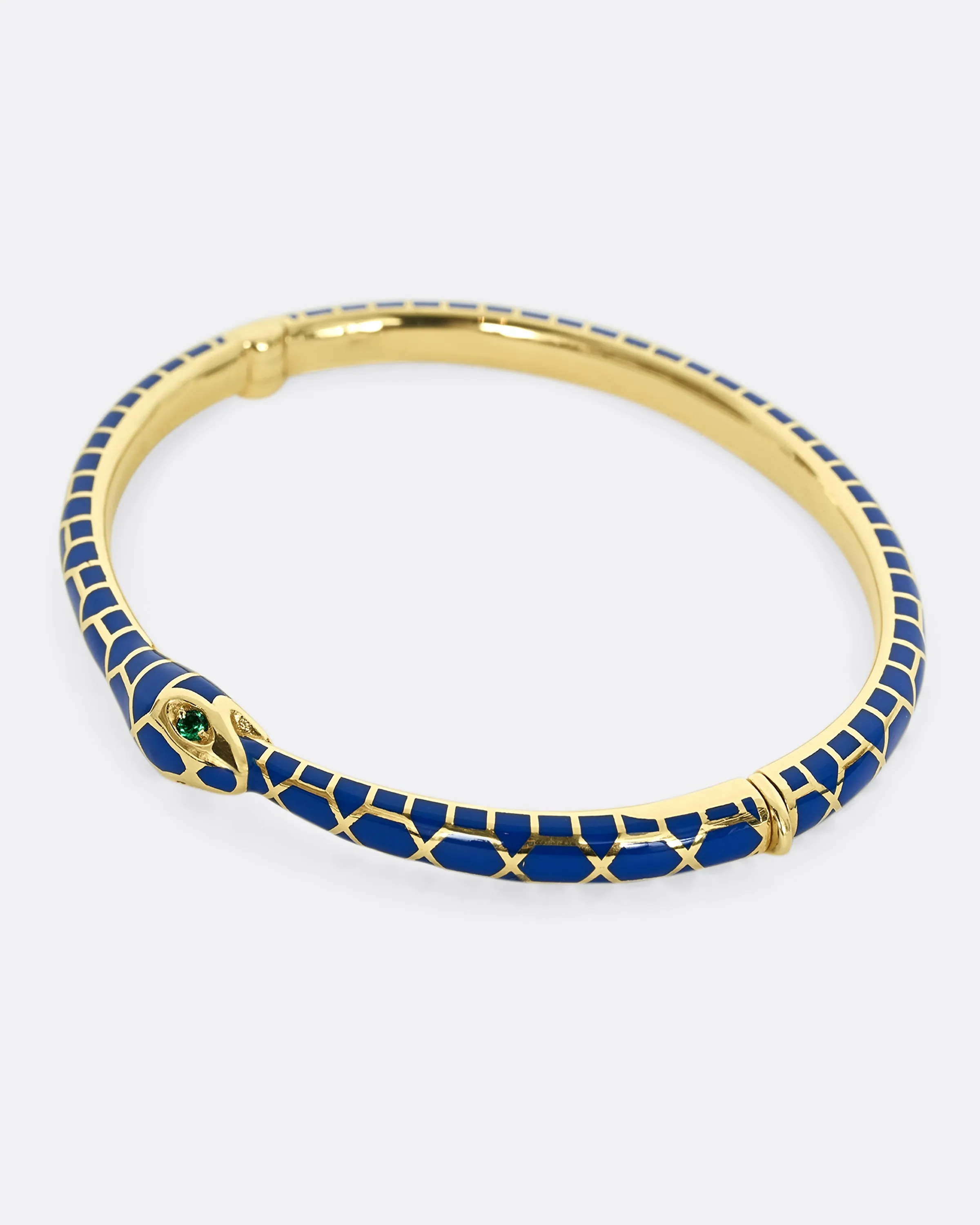 Emerald Eyed Ouroboros Enamel Bracelet
