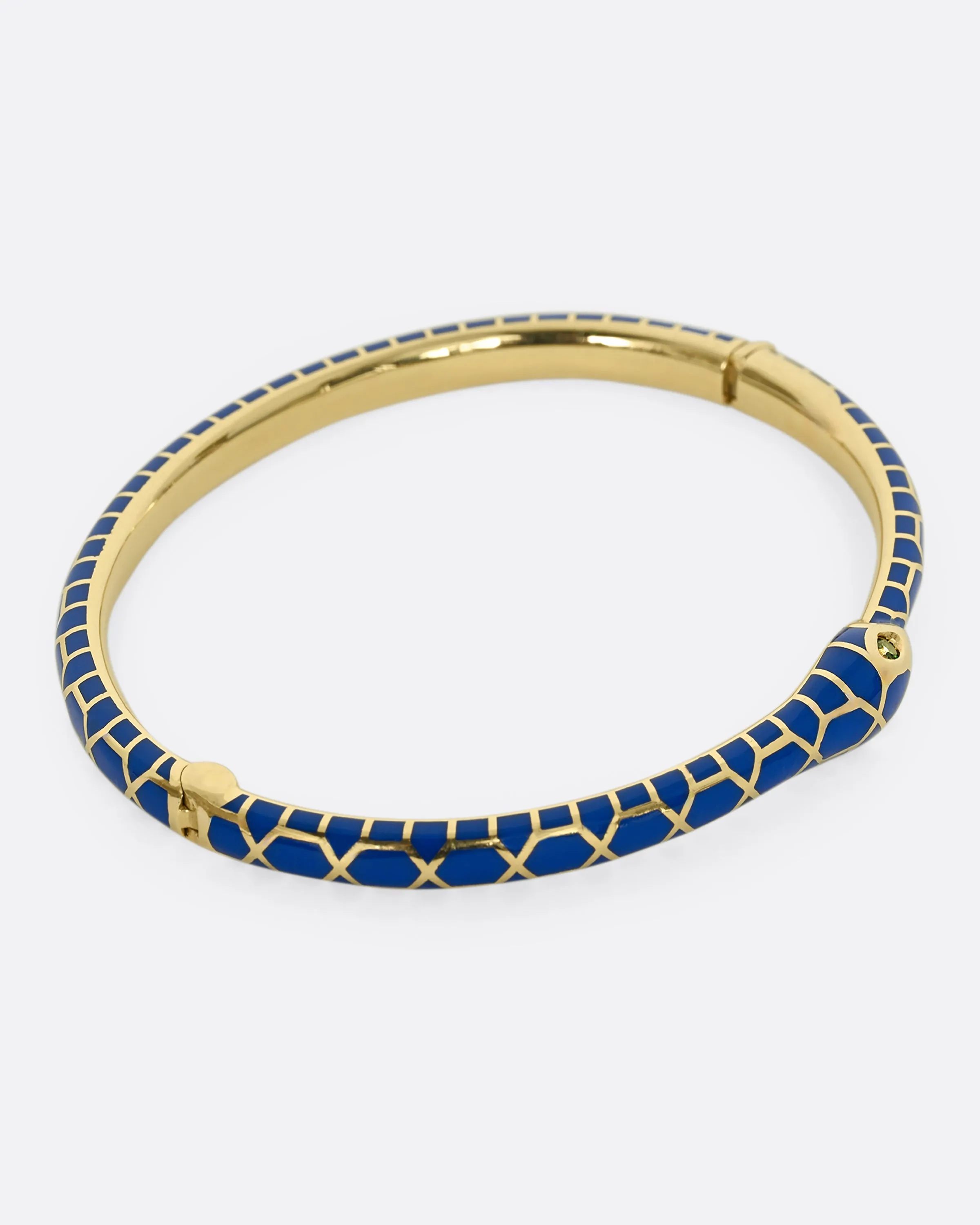 Emerald Eyed Ouroboros Enamel Bracelet