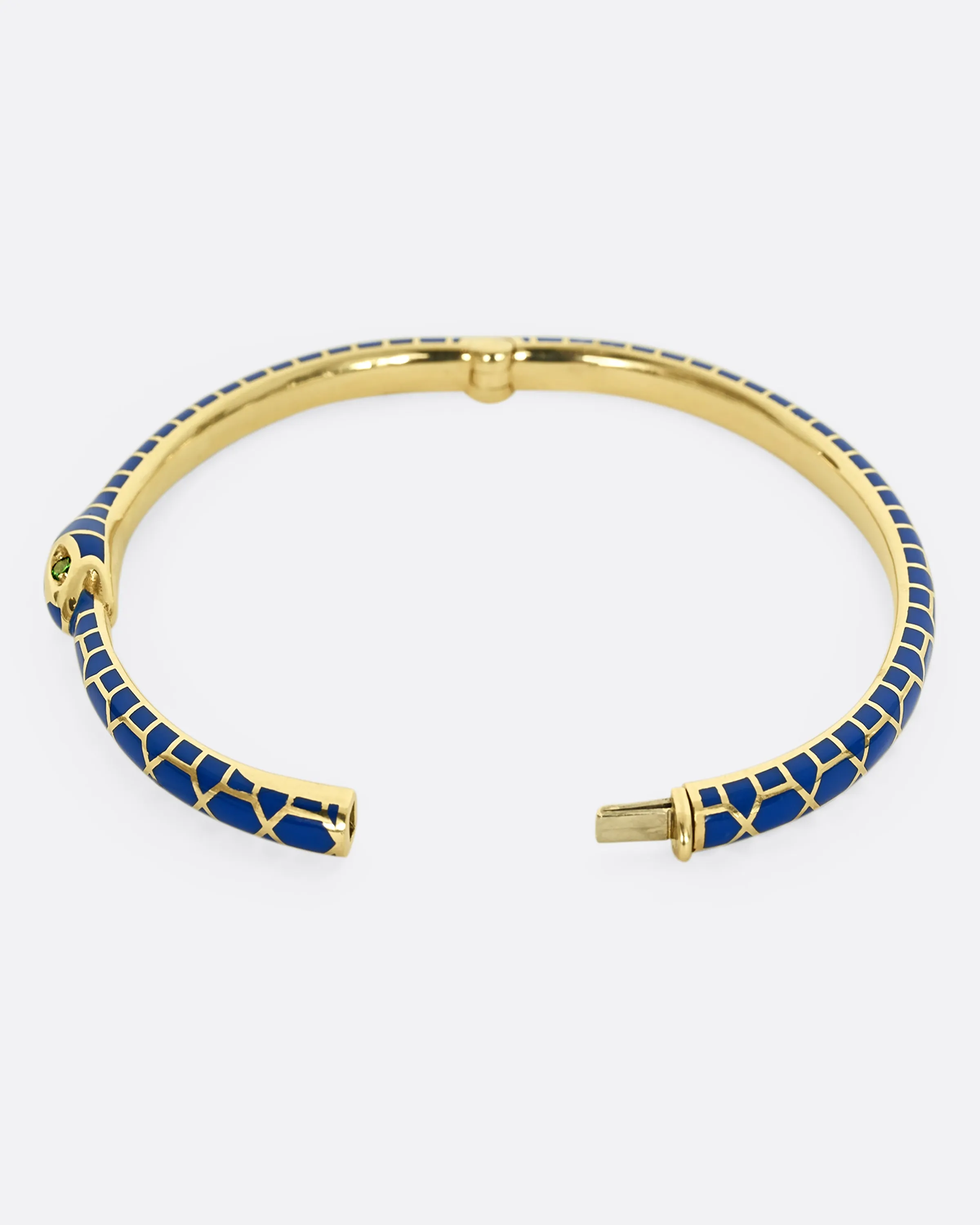 Emerald Eyed Ouroboros Enamel Bracelet