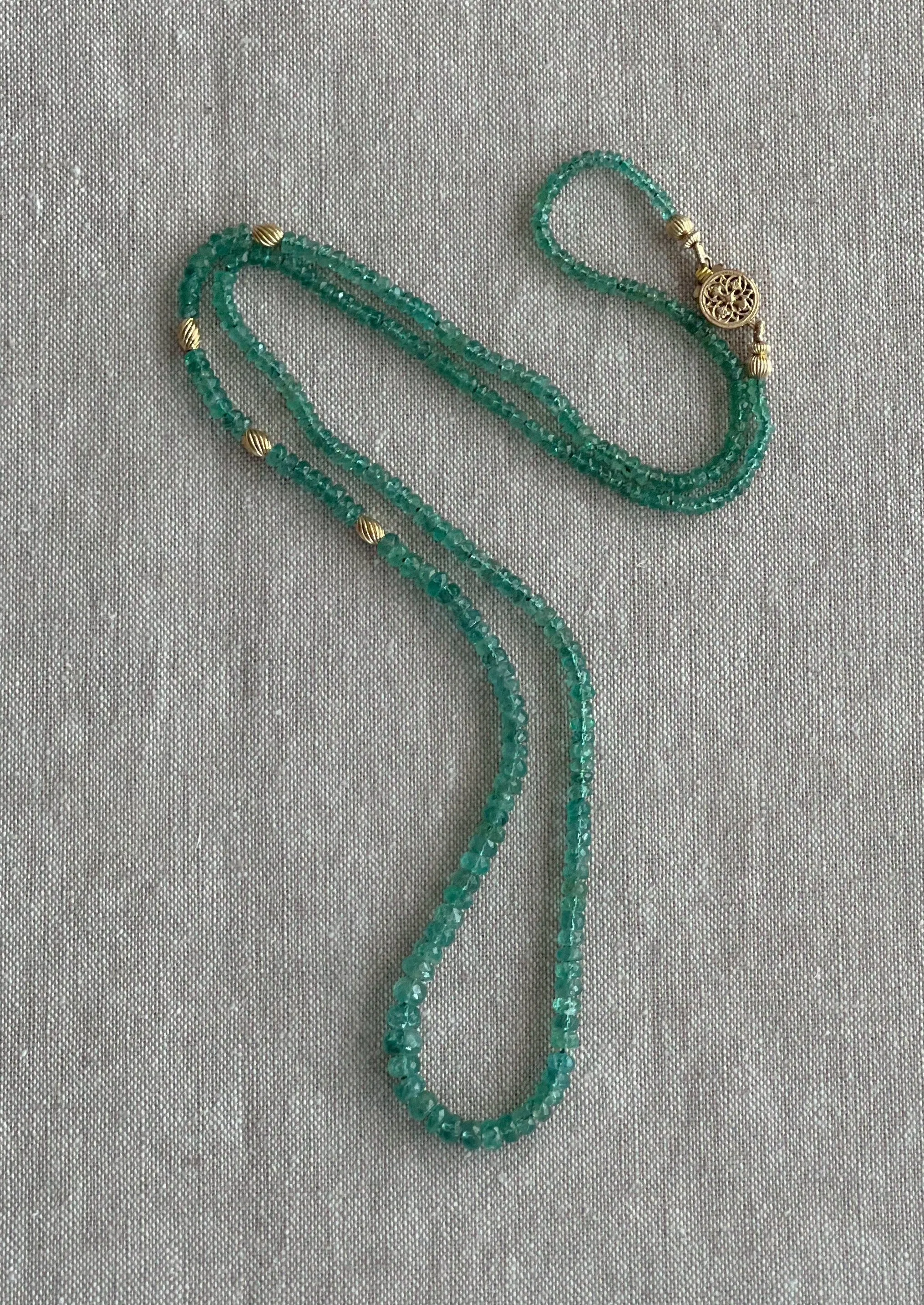 Emerald Necklace with Gold Accents