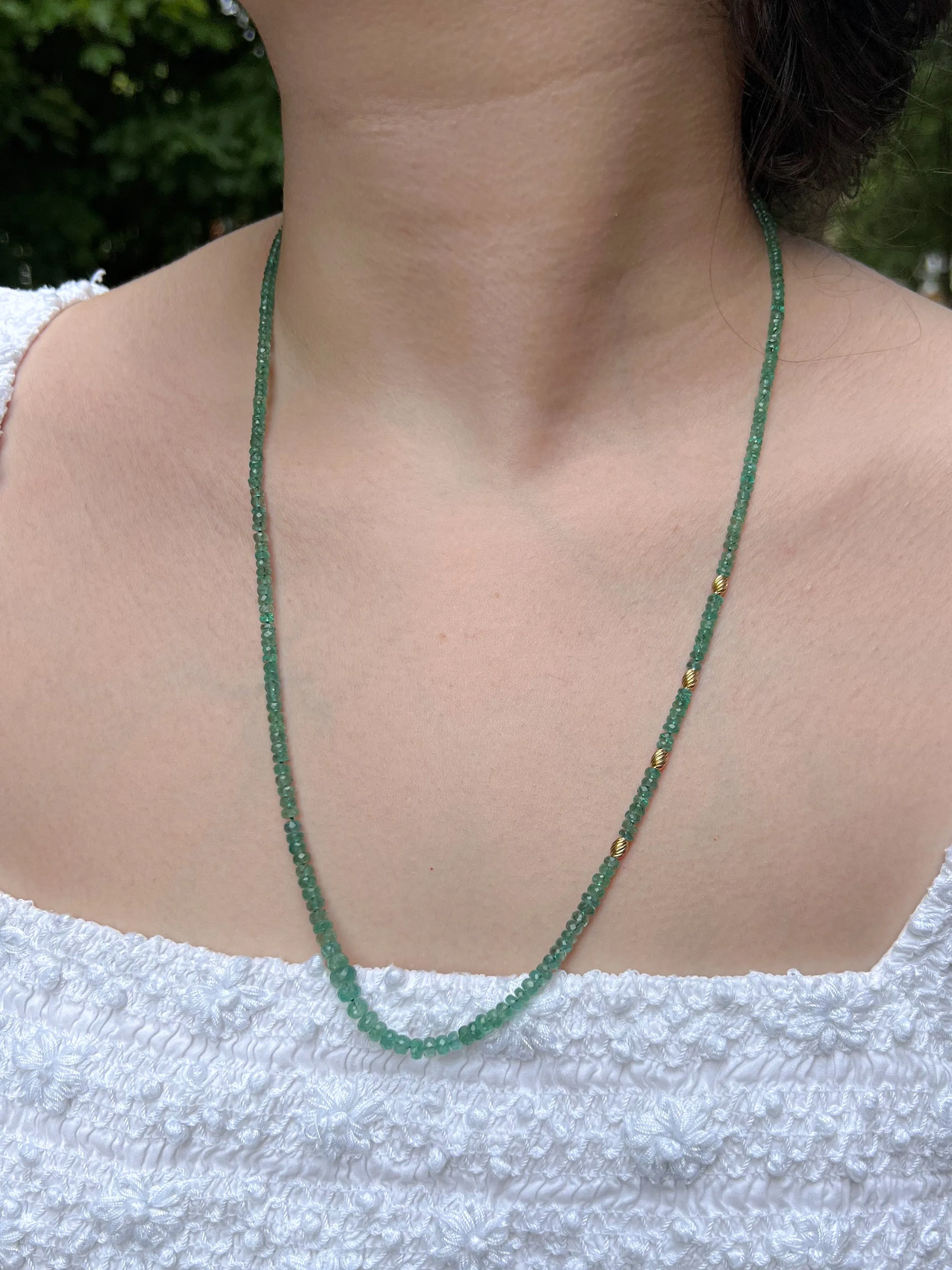 Emerald Necklace with Gold Accents