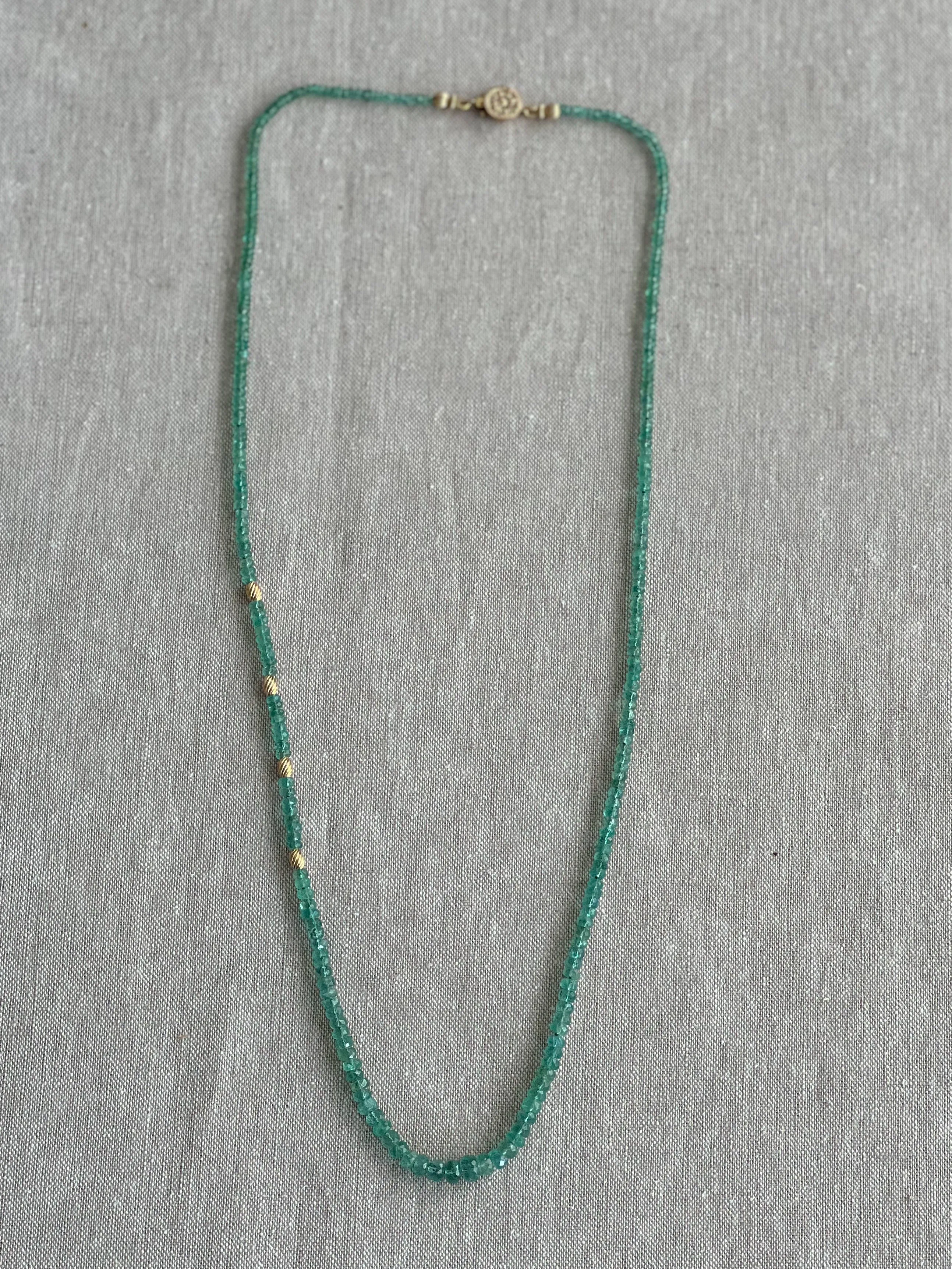 Emerald Necklace with Gold Accents