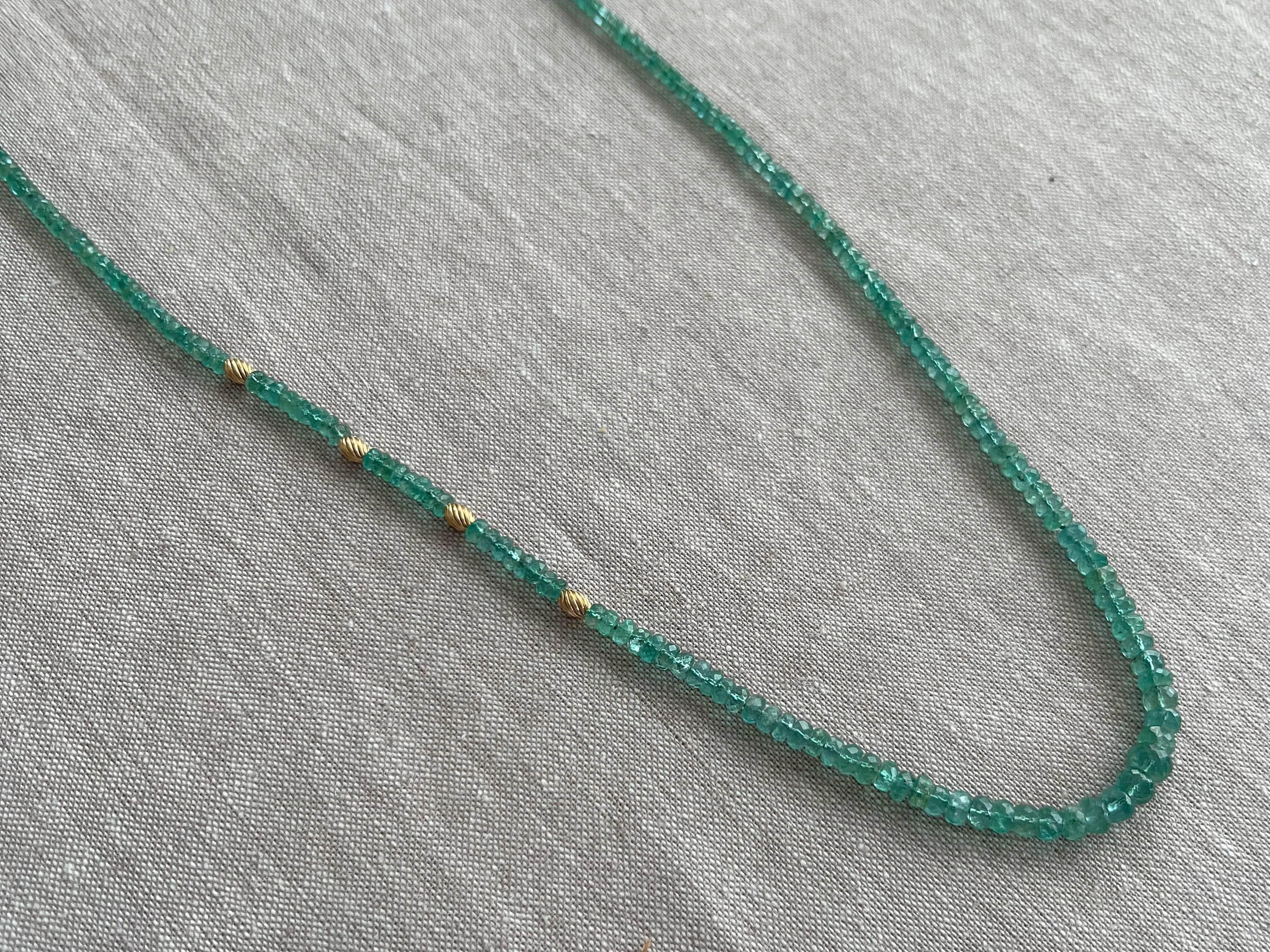 Emerald Necklace with Gold Accents